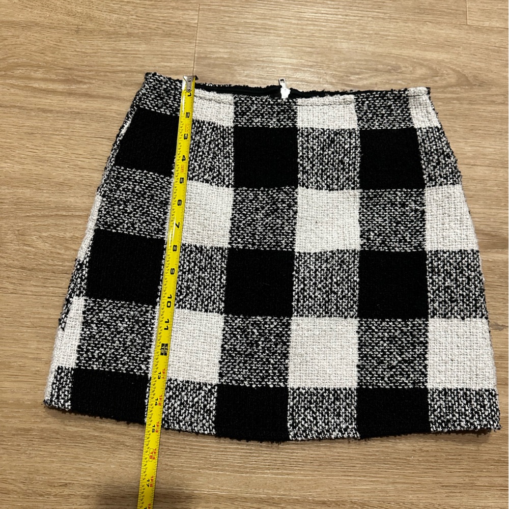 knit winter buffalo check mini skirt xs black and white